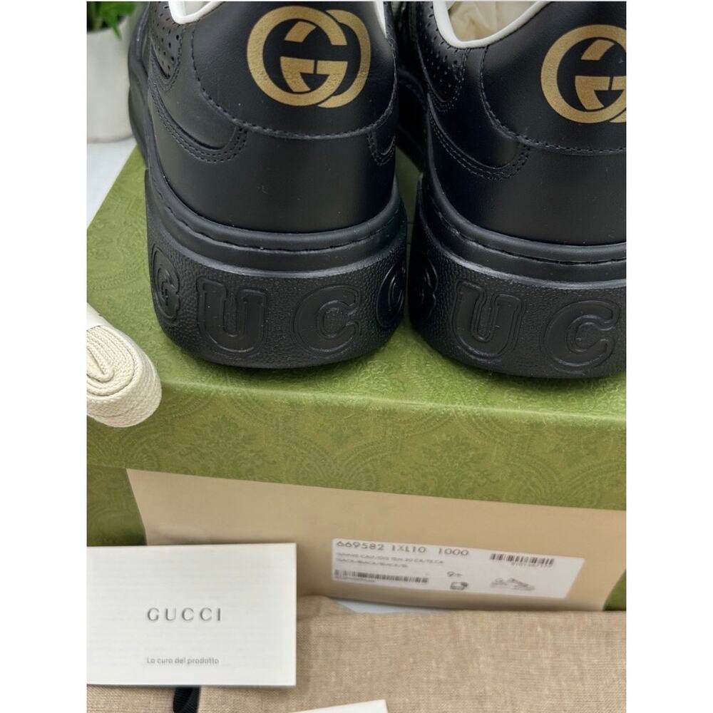 Men's Gucci GG embossed Leather sneakers size 9.5 fits 10 US made in Italy - Picture 8 of 12